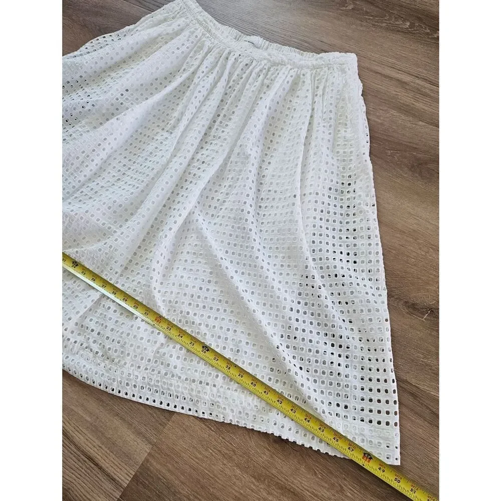 Kate Spade White Eyelet Midi Skirt Size XXL